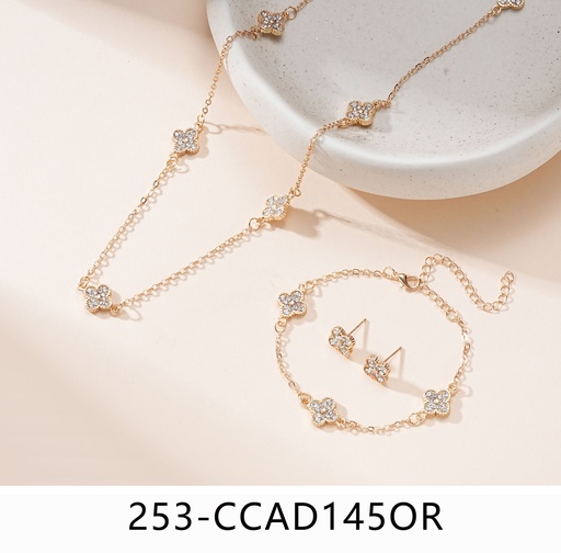 [253-CCAD145OR] collar y aro y pulsera
