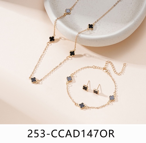 [253-CCAD147OR] collar y aro y pulsera