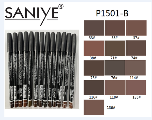 [P1501-B] Lápiz delineador nacarado 15cm (punta con color/tapa plástica negra)