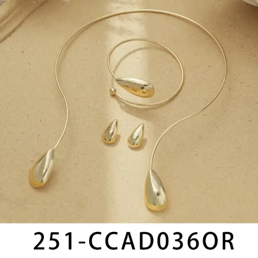 [251-CCAD036OR] collar y aro y pulsera