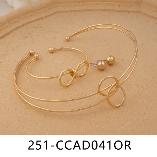 [251-CCAD041OR] Collar y aro y Pulsera